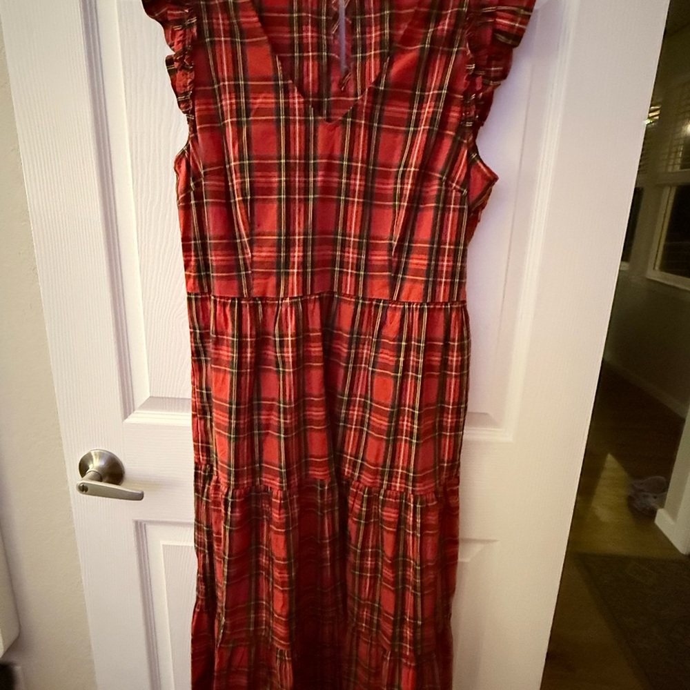 J. Crew Tartan Red Plaid Dress